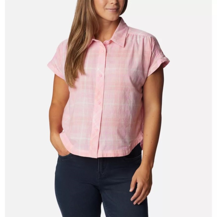 Wild Rose/Multi Plaid Women's Camp Henry IV Short Sleeve Shirt Columbia Sale