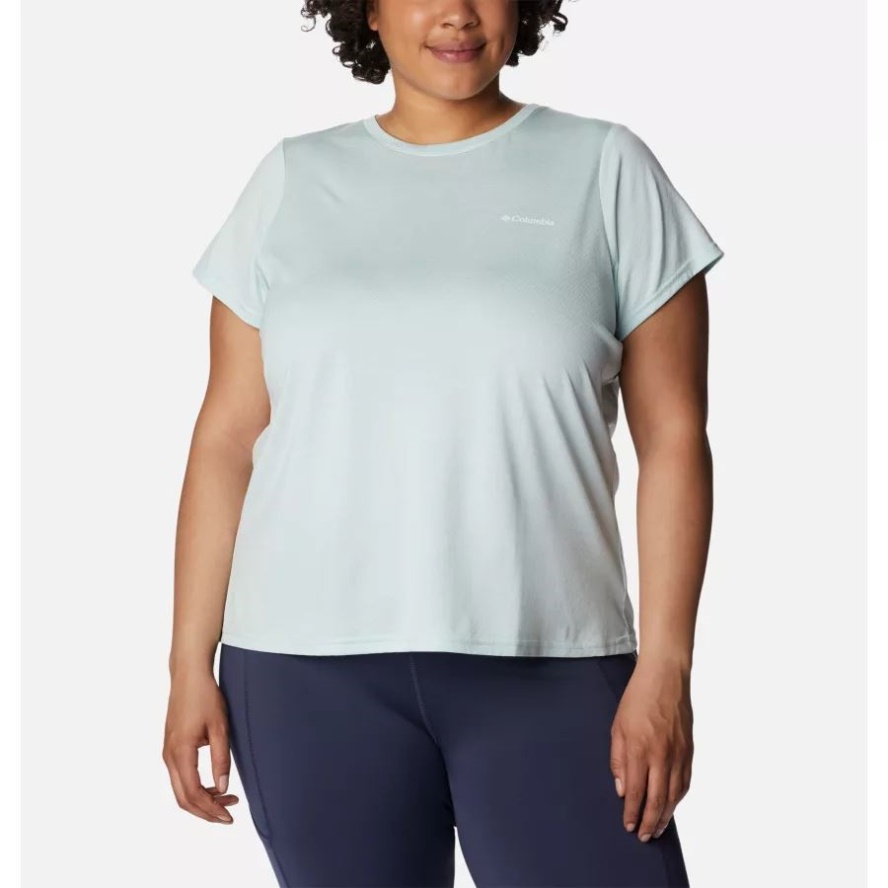 Women's Alpine Chill Zero Short Sleeve Shirt Plus Size Icy Morn Heather Columbia Sale