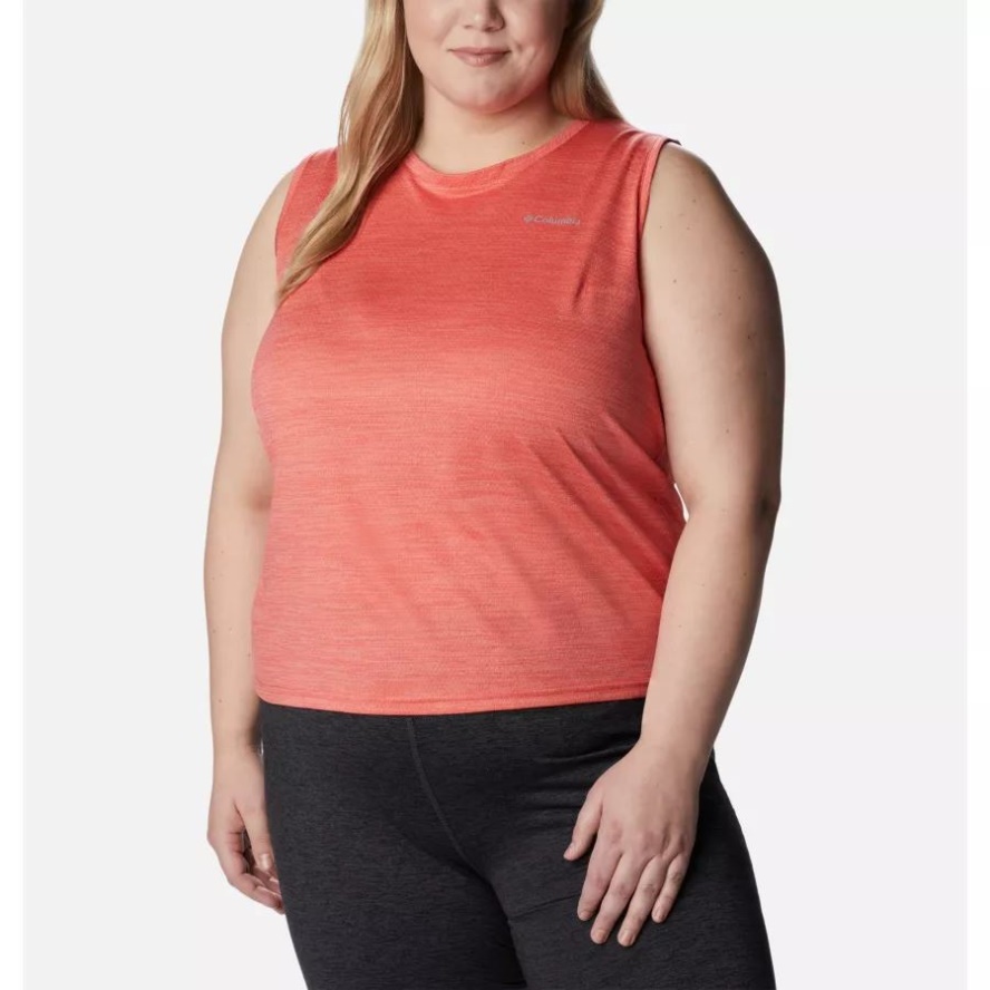 Women's Alpine Chill Zero Tank Plus Size Columbia Sale Red Hibiscus Heather