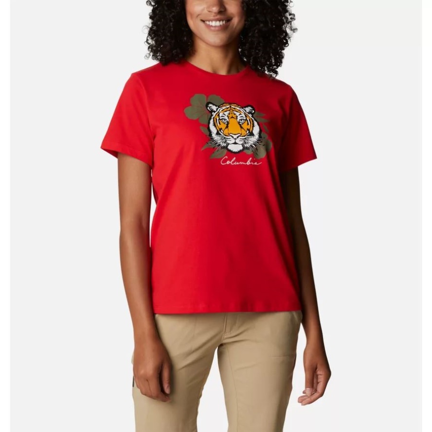 Women's Alpine Way Screen T-Shirt II Bright Red/Love the Tigers Columbia Sale
