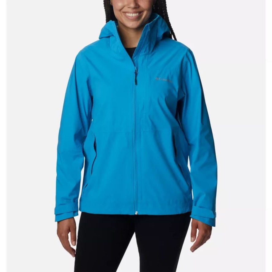 Women's Ampli-Dry Waterproof Shell Walking Jacket Blue Chill Columbia Sale