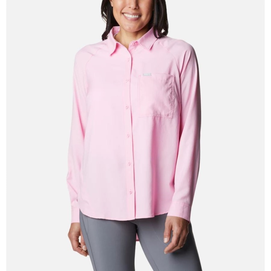 Women's Anytime Lite Long Sleeve Shirt Columbia Sale Wild Rose
