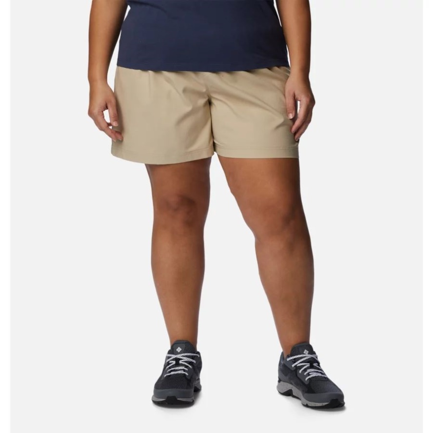 Women's Anytime Lite Shorts Plus Size Columbia Sale Ancient Fossil