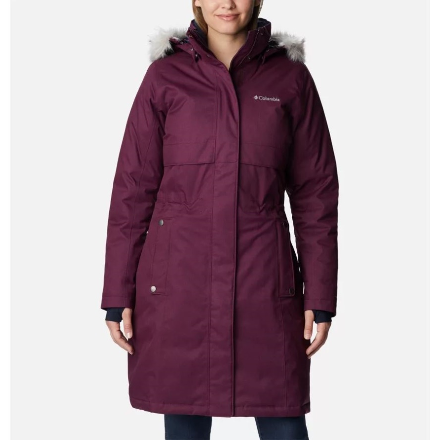 Women's Apres Arson Winter Long Down Jacket Columbia Sale Marionberry