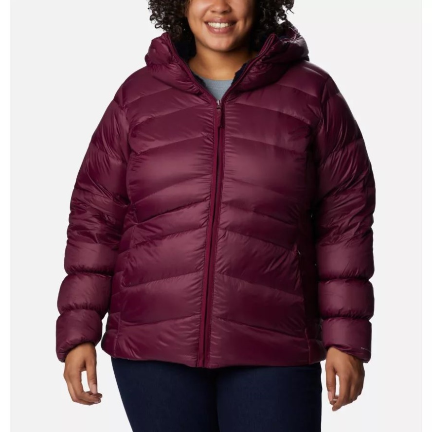Women's Autumn Park Down Hooded Jacket Plus Size Marionberry Columbia Sale
