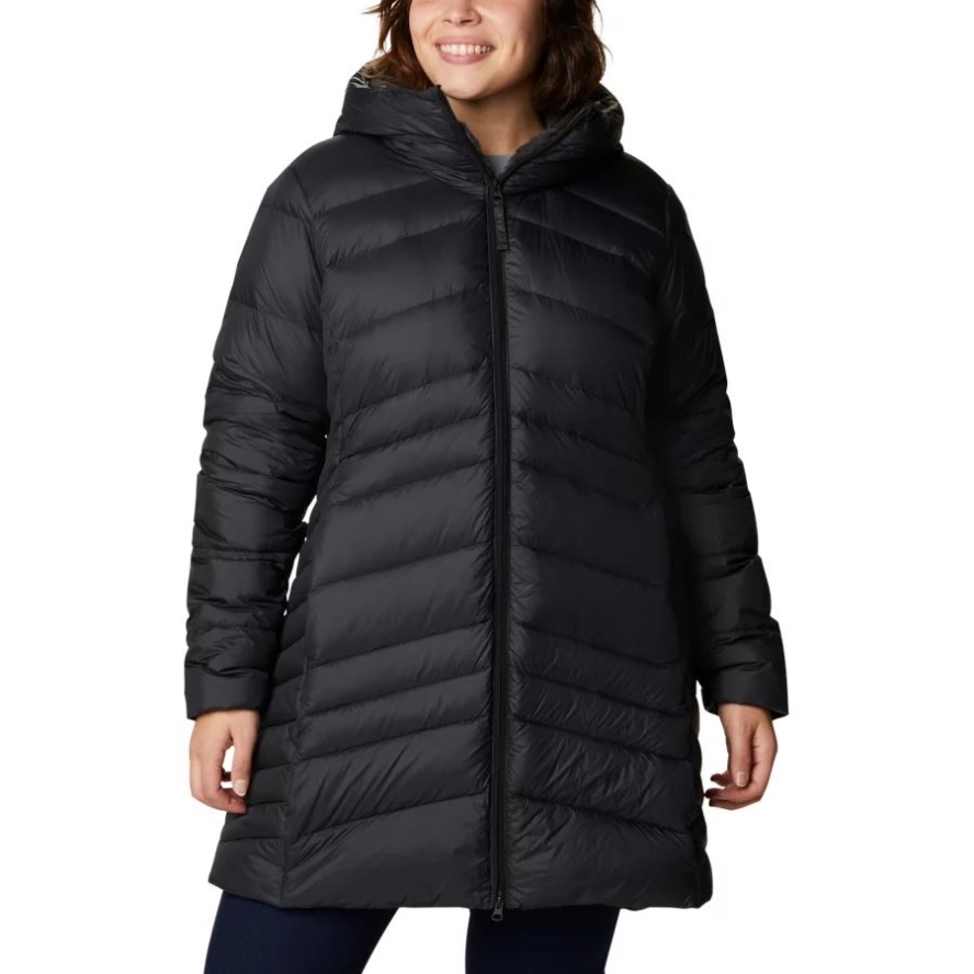 Women's Autumn Park Down Hooded Mid Jacket Plus Size Columbia Sale Black