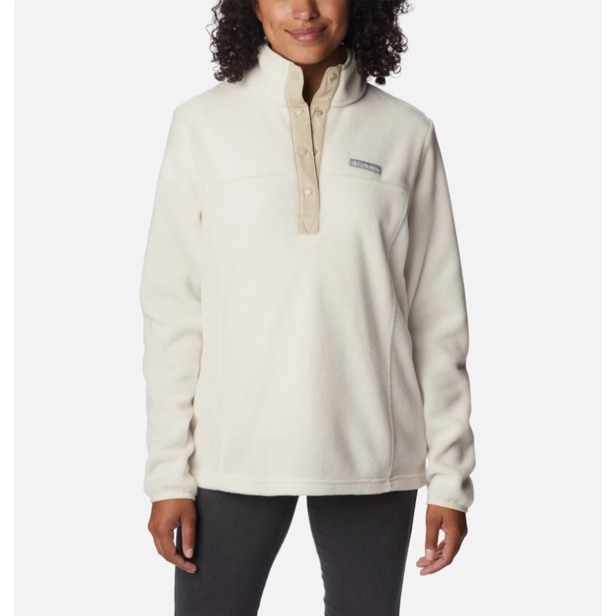 Women's Benton Springs 1/2 Snap Pullover Chalk/Ancient Fossil Columbia Sale