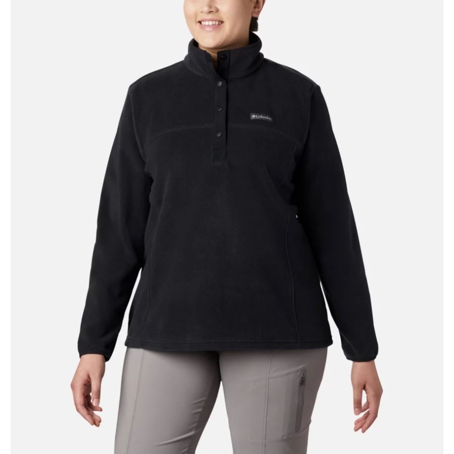 Women's Benton Springs 1/2 Snap Pullover Plus Size Columbia Sale Black