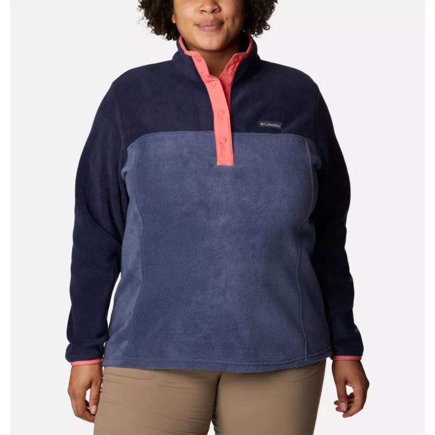 Women's Benton Springs 1/2 Snap Pullover Plus Size Columbia Sale Brand Nocturnal/Dark Nocturnal