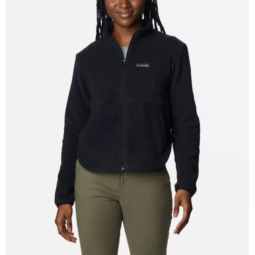Women's Benton Springs Colorblock Fleece jacket Black Columbia Sale