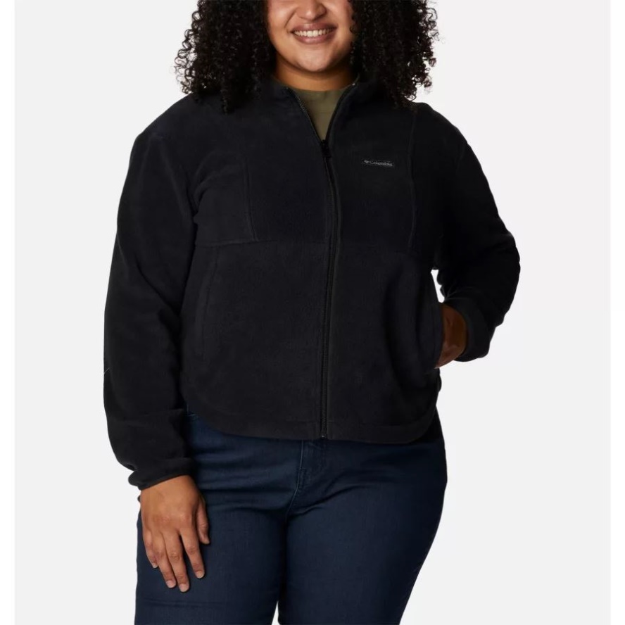Women's Benton Springs Colorblock Full Zip Plus Size Columbia Sale Black