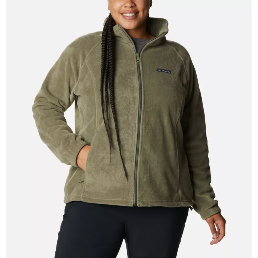 Women's Benton Springs Full Zip Plus Size Stone Green Columbia Sale