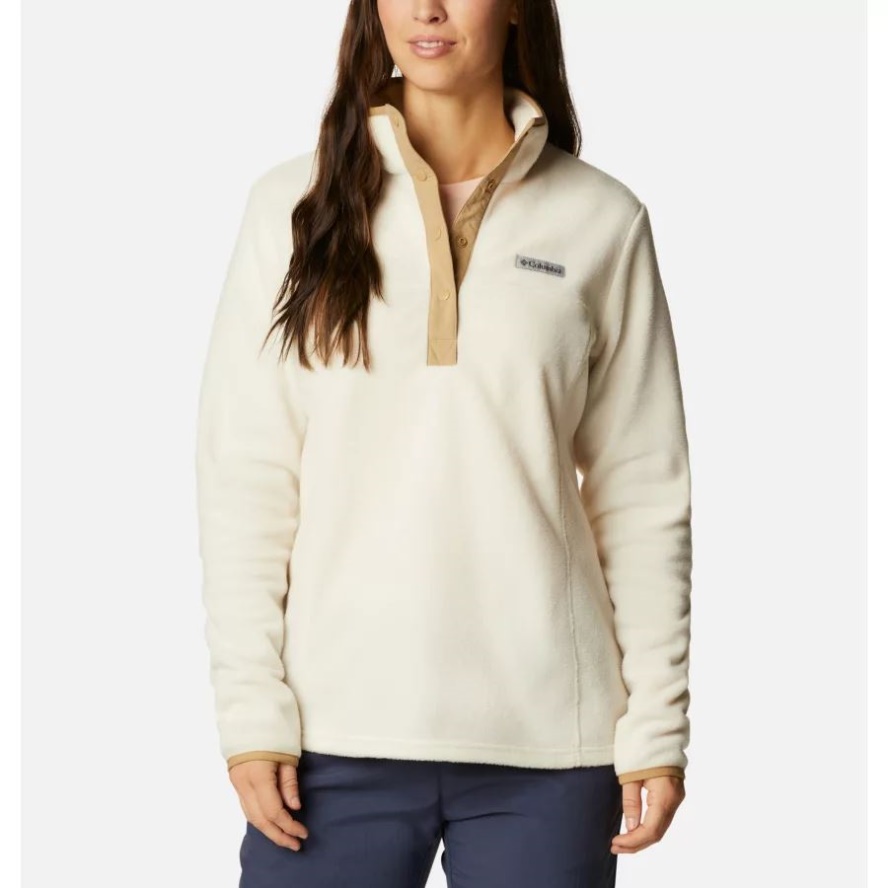 Women's Benton Springs Half Snap Pullover Columbia Sale Chalk/Beach