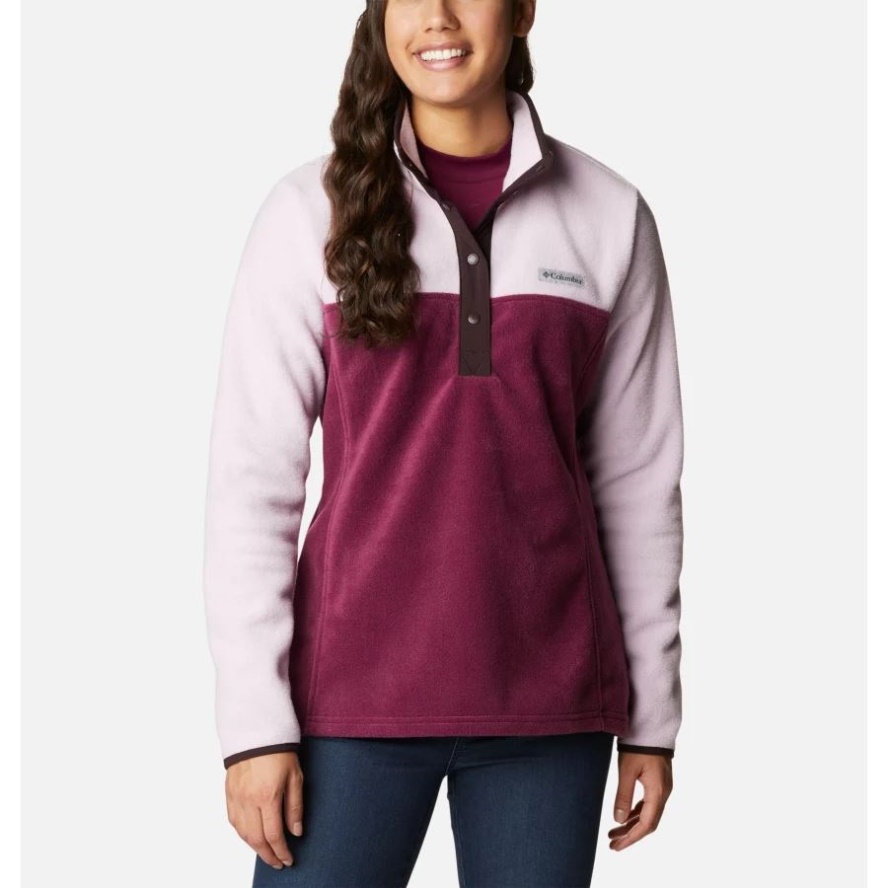 Women's Benton Springs Half Snap Pullover Marionberry/Aura Columbia Sale