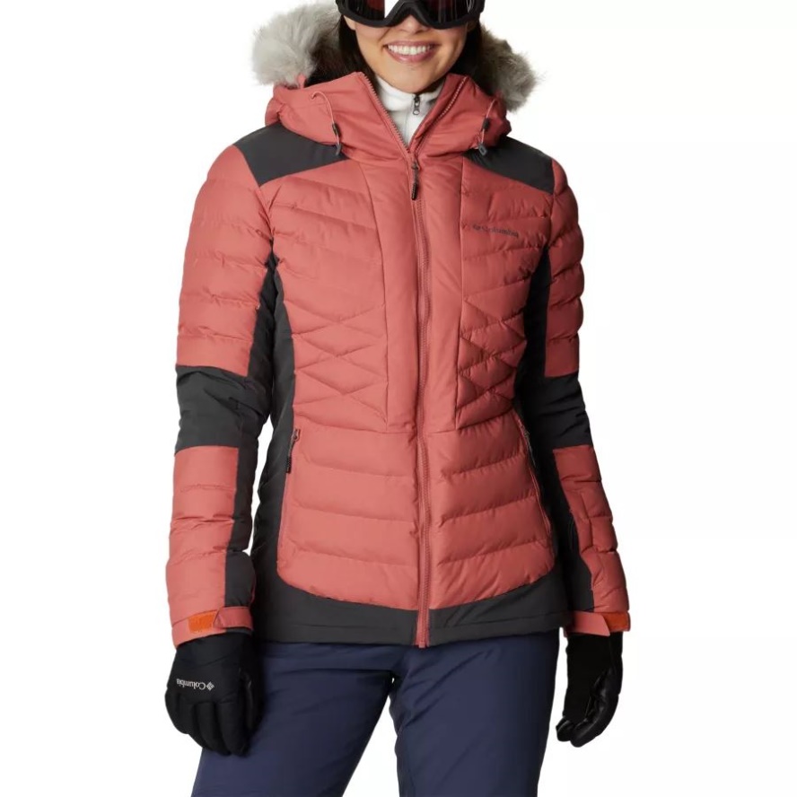 Women's Bird Mountain Ski Synthetic Down Jacket Columbia Sale Dark Coral/Shark