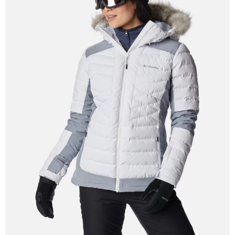 Women's Bird Mountain Ski Synthetic Down Jacket White/Tradewinds Grey Columbia Sale