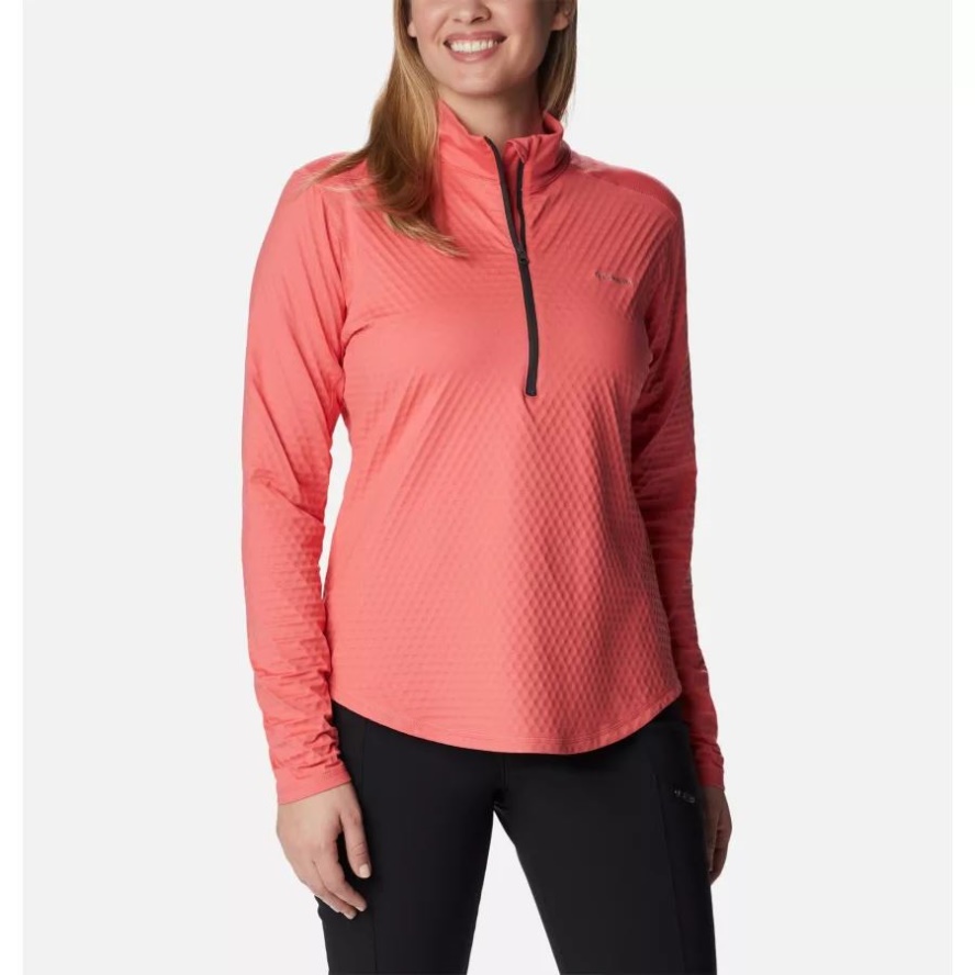 Women's Bliss Ascent Half Zip Shirt Blush Pink Columbia Sale