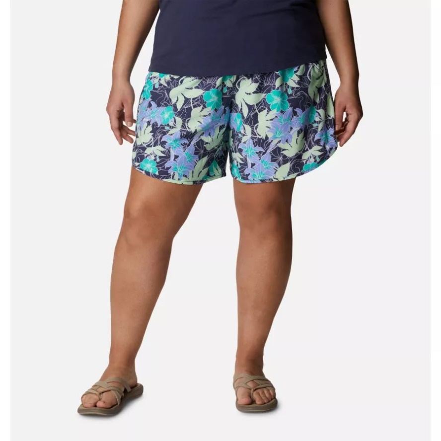 Women's Bogata Bay Stretch Printed Shorts Plus Size Key West Lakeshore Flora Columbia Sale