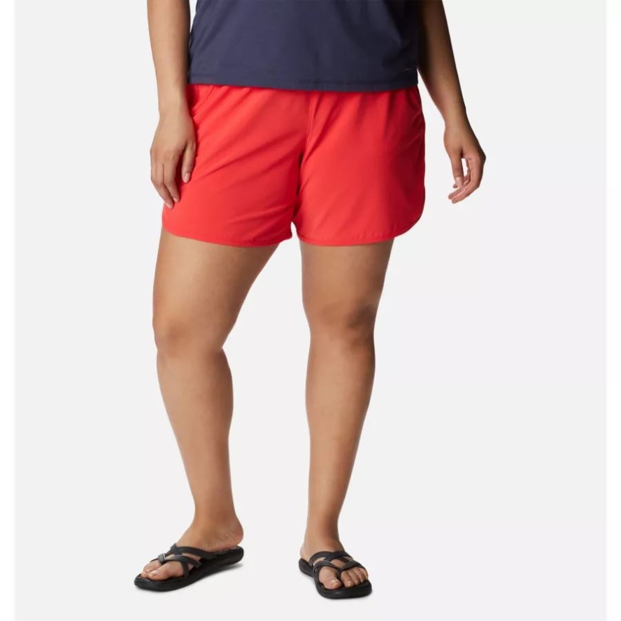 Women's Bogata Bay Stretch Shorts Plus Size Red Hibiscus Columbia Sale
