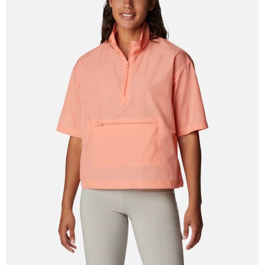 Women's Boundless Trek Half Zip Pullover Columbia Sale Summer Peach