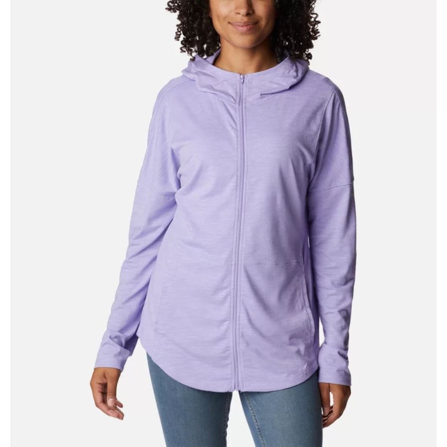Women's Cades Cove Full Zip Hoodie Frosted Purple Columbia Sale