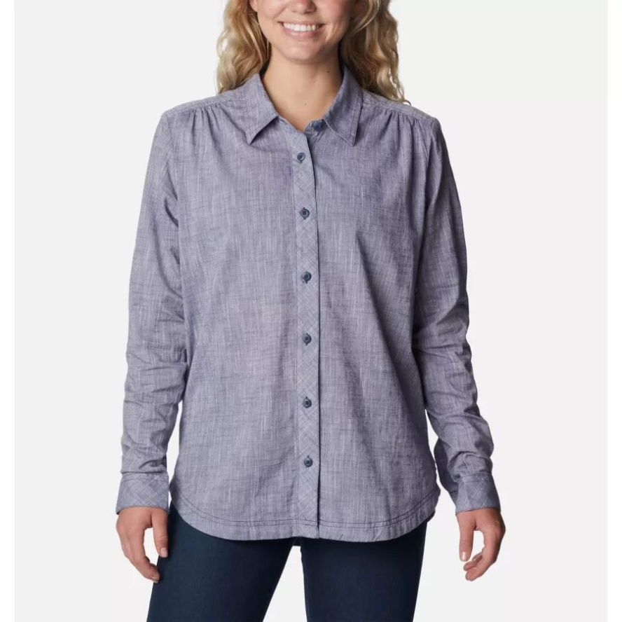 Women's Camp Henry III Long Sleeve Shirt Columbia Sale Nocturnal Chambray