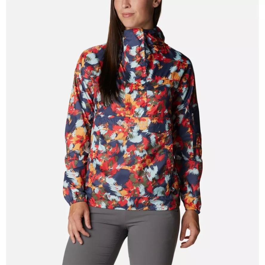 Women's Challenger Windbreaker Nocturnal Typhoon Blooms Print Columbia Sale