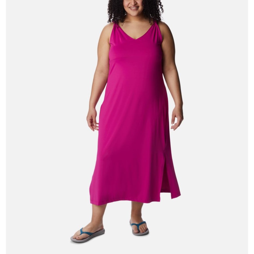 Women's Chill River Midi Dress Plus Size Wild Fuchsia Columbia Sale