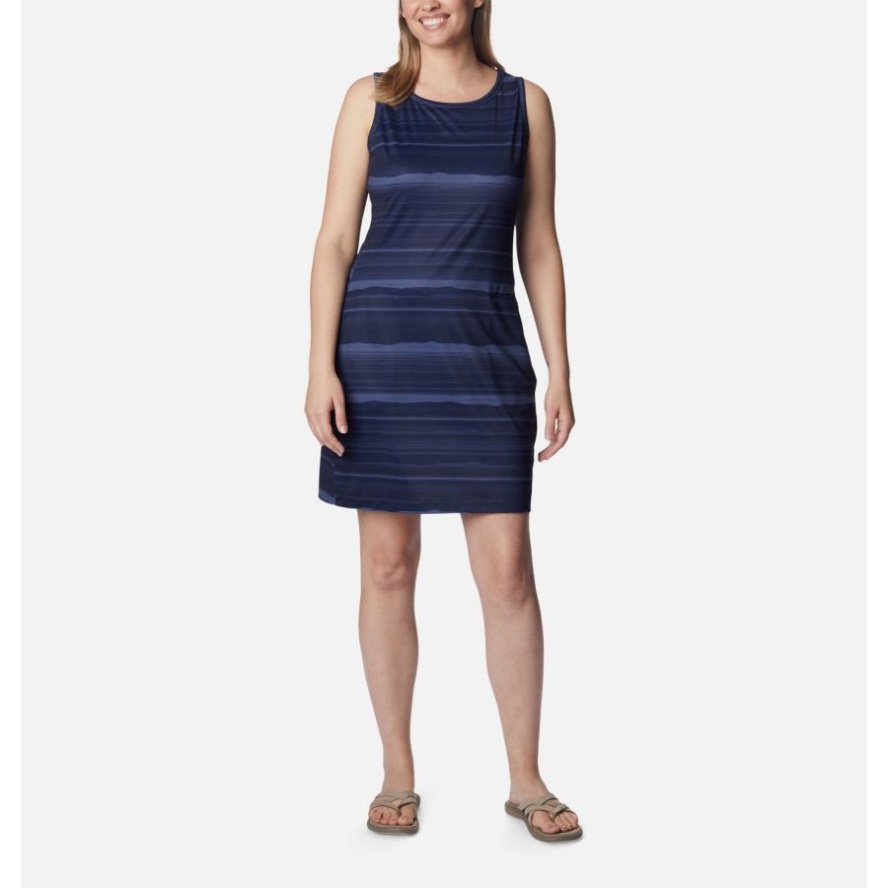 Women's Chill River Printed Dress Columbia Sale Nocturnal/Horizons Stripe