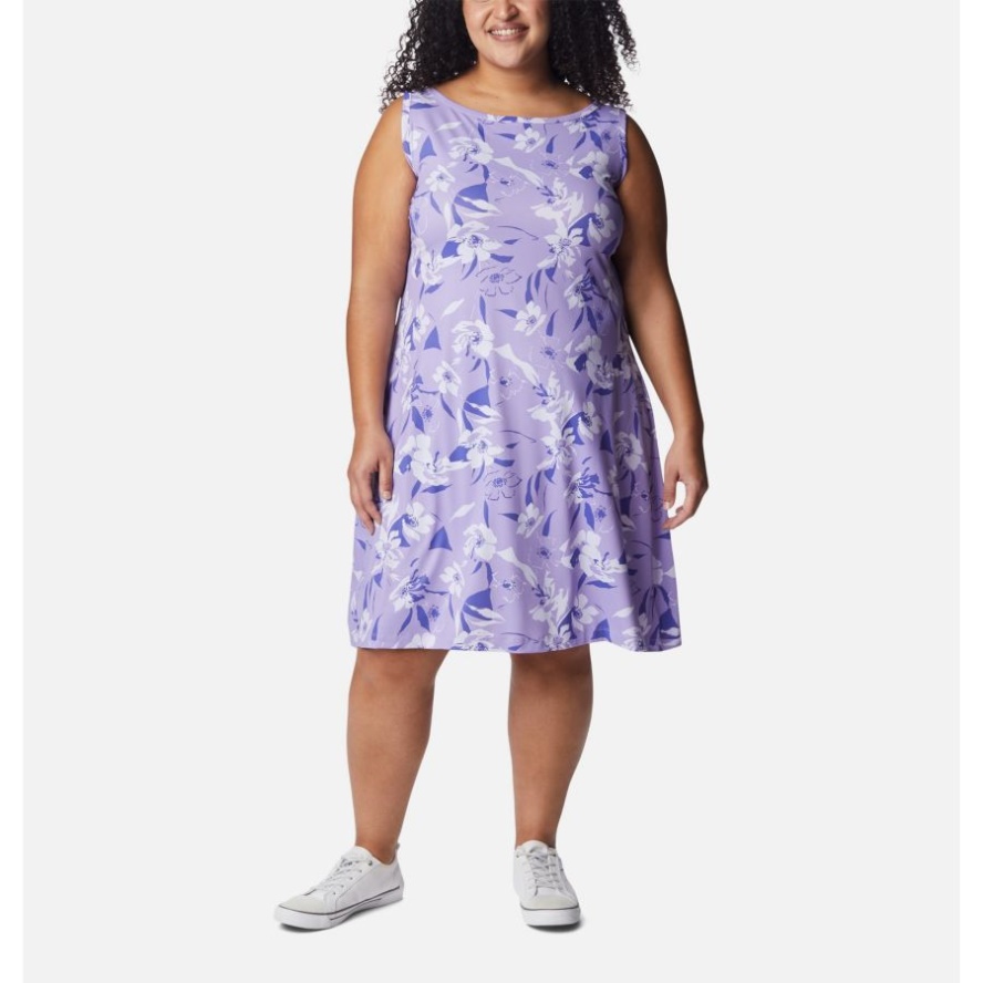 Women's Chill River Printed Dress Plus Size Frosted Purple/Pop Flora Tonal Columbia Sale