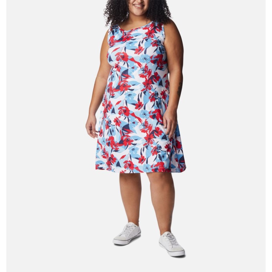 Women's Chill River Printed Dress Plus Size Red Lily/Pop Flora Columbia Sale