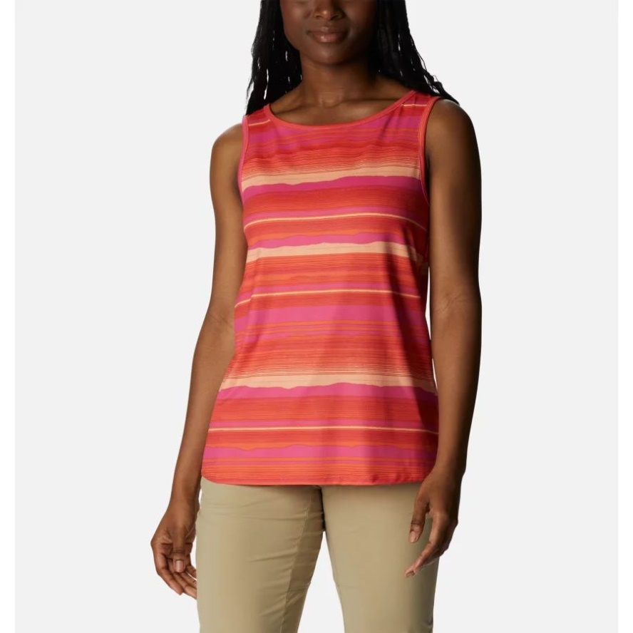 Women's Chill River Tank Columbia Sale Sunset Orange/Horizons Stripe