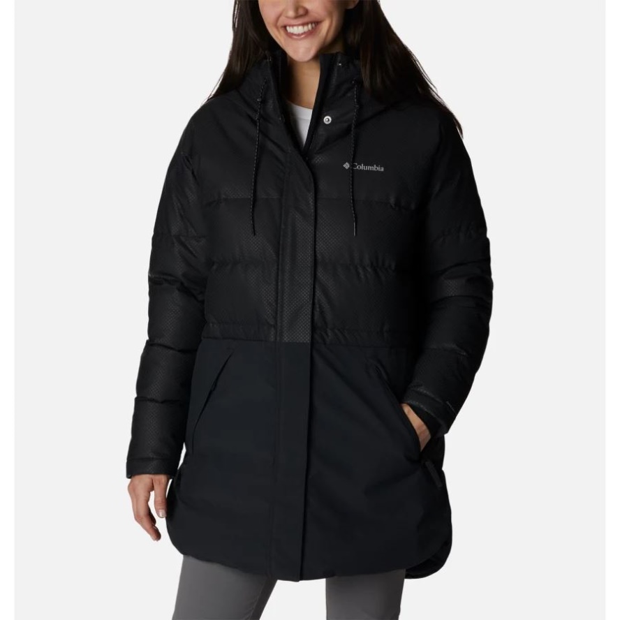 Women's City Spark Black Dot Down Parka Black Columbia Sale