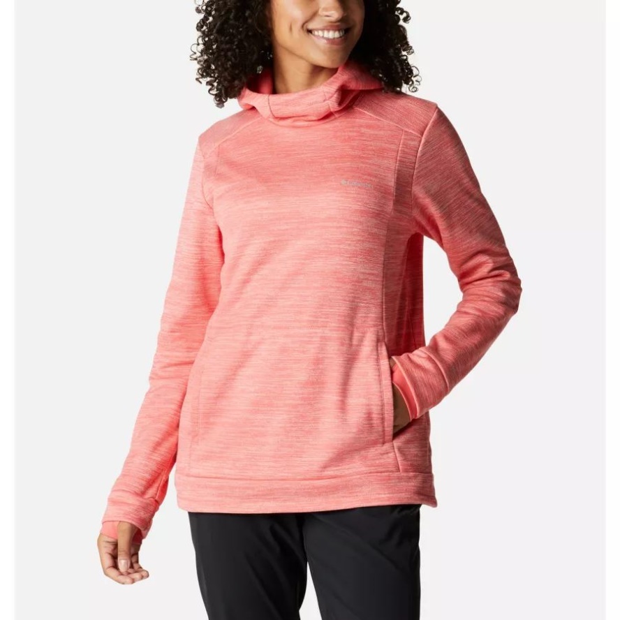 Women's Claudia Ridge Fleece Hoodie Columbia Sale Blush Pink Heather