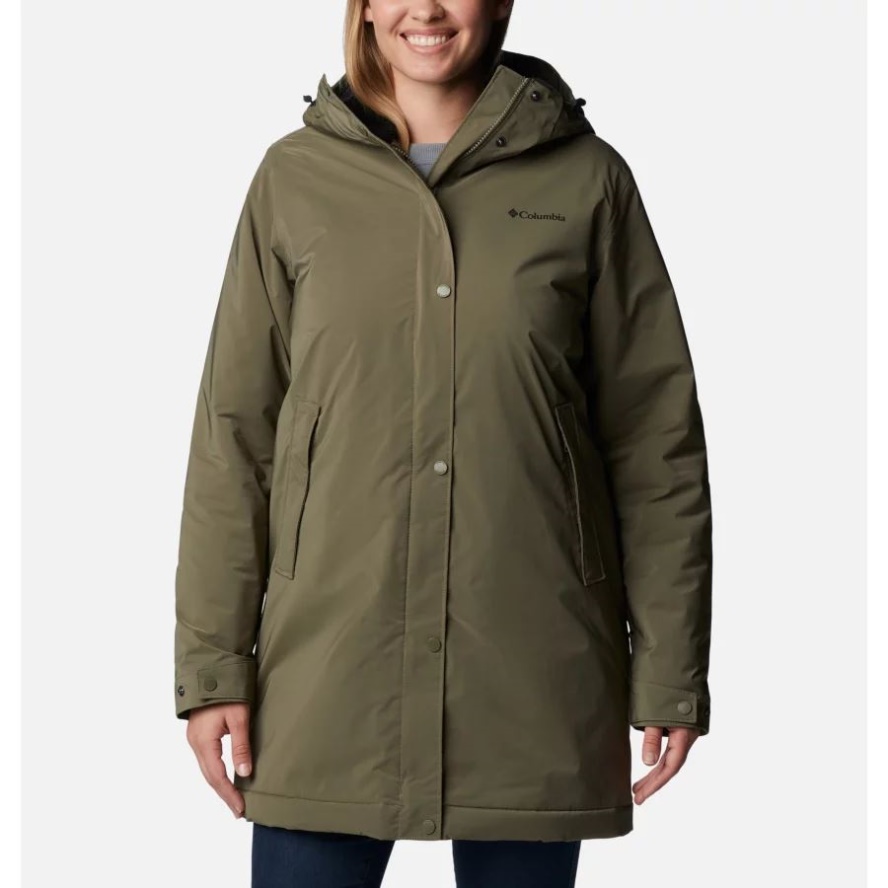 Women's Clermont Lined Rain Jacket Columbia Sale Stone Green