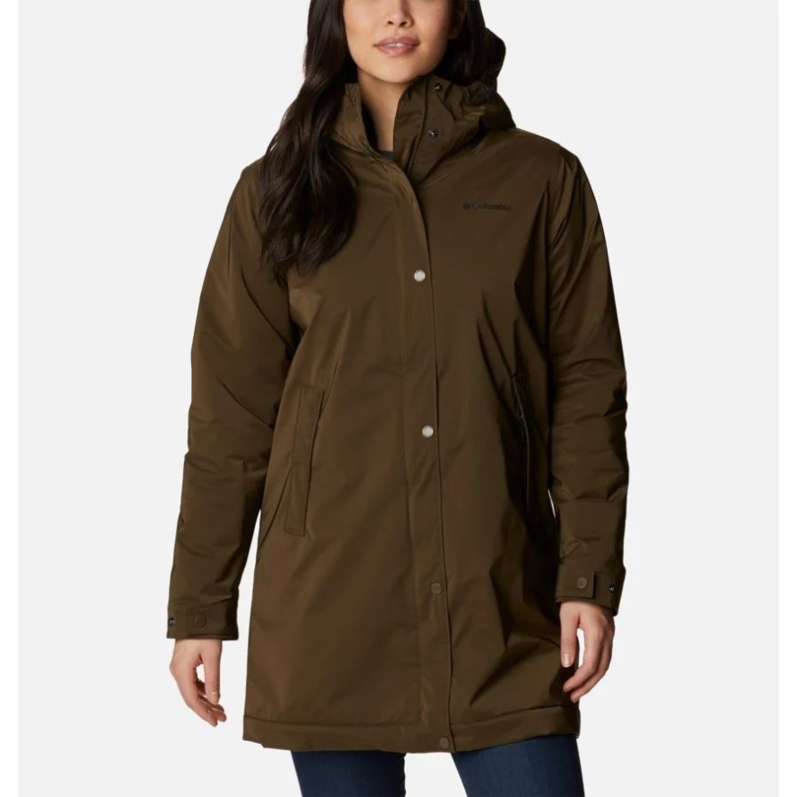 Women's Clermont Lined Rain Jacket Olive Green Columbia Sale