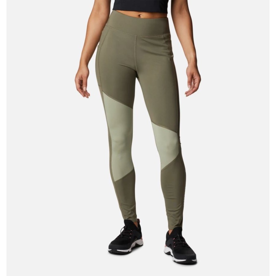 Women's Columbia Sale Lodge Colorblock Tights Columbia Sale Stone Green/Safari