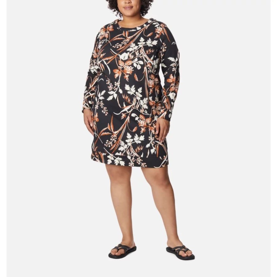 Women's Columbia Sale Lodge Dress Plus Size Black Fallgrass Print Columbia Sale