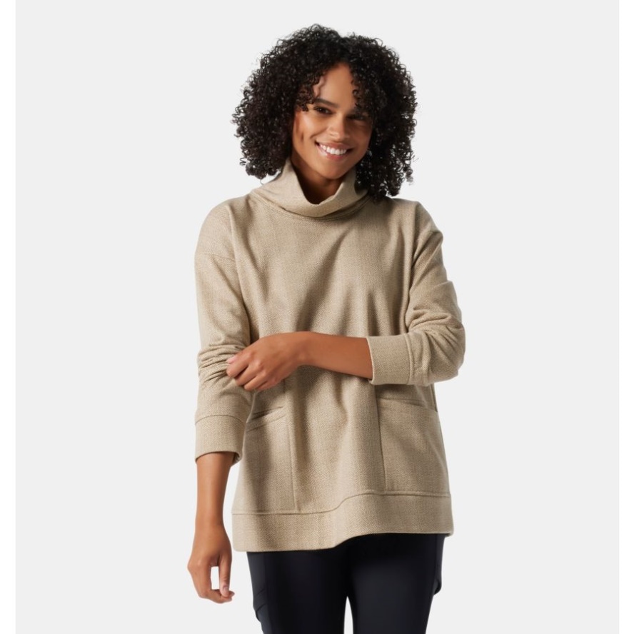 Women's Columbia Sale Lodge Funnel Pullover Columbia Sale Chalk Herringbone