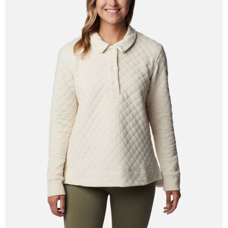 Women's Columbia Sale Lodge Quilted Polo Columbia Sale Chalk