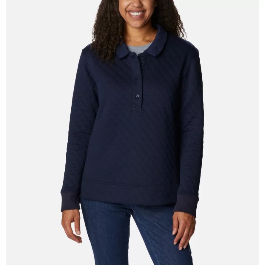 Women's Columbia Sale Lodge Quilted Polo Dark Nocturnal Columbia Sale
