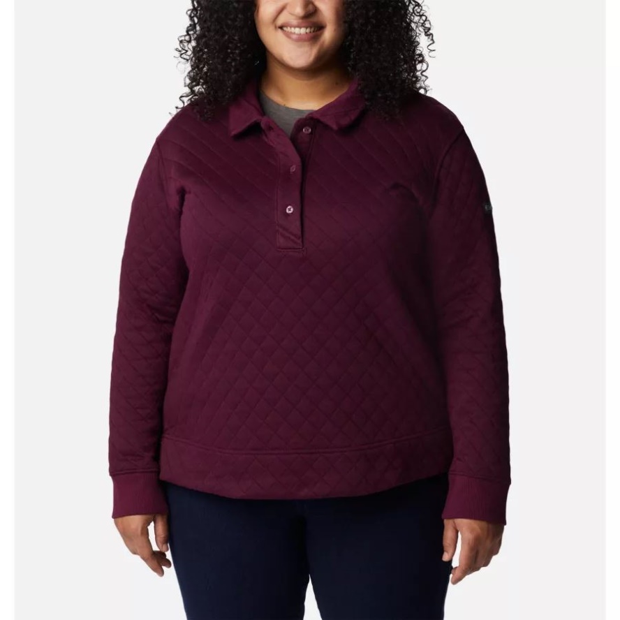 Women's Columbia Sale Lodge Quilted Polo Plus Size Columbia Sale Marionberry