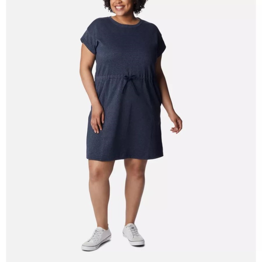 Women's Columbia Sale Trek French Terry Dress Plus Size Collegiate Navy Heather Columbia Sale