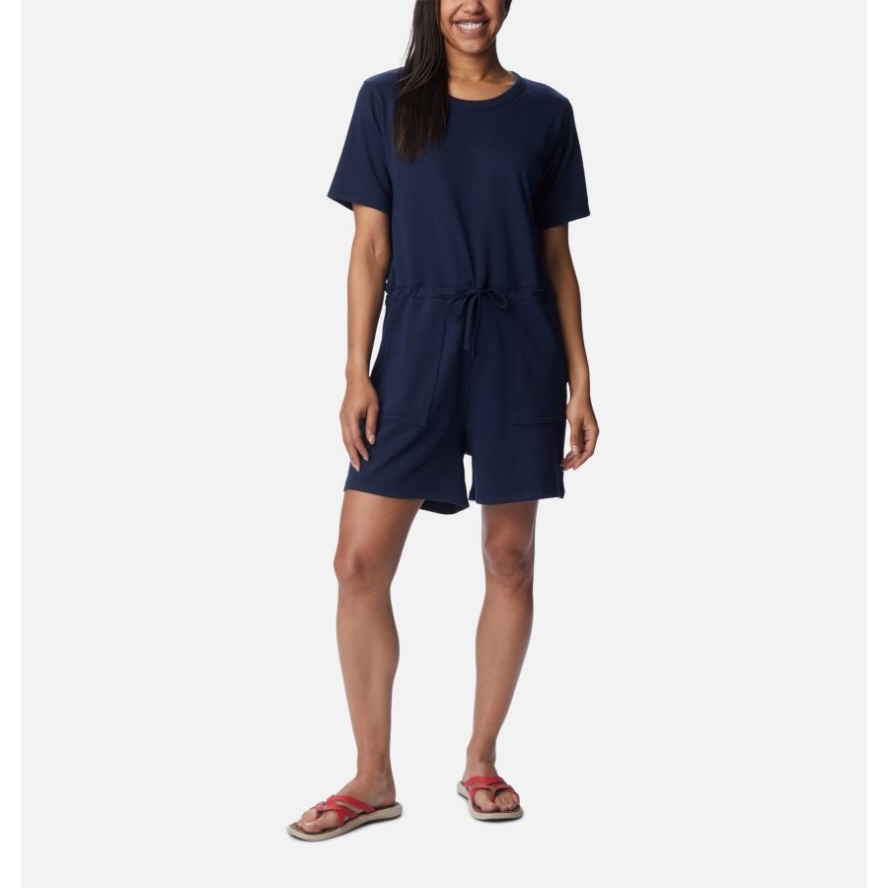 Women's Columbia Sale Trek French Terry Romper Collegiate Navy Columbia Sale