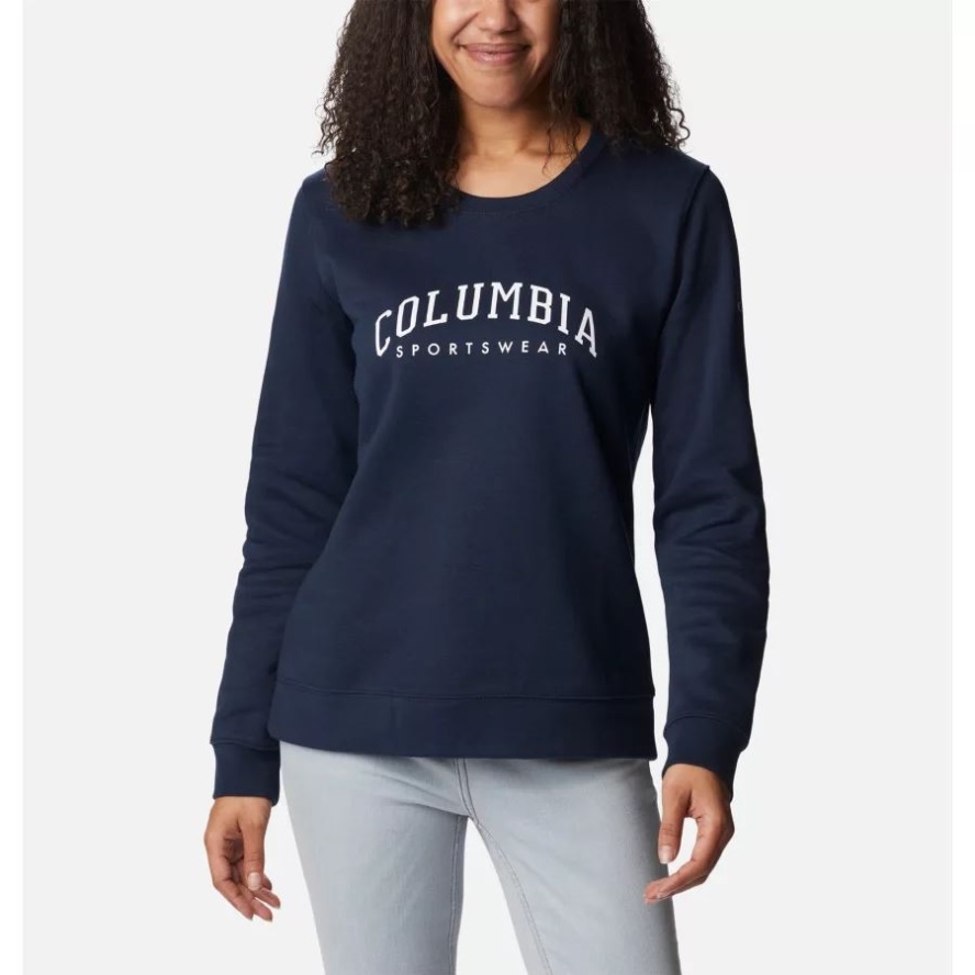 Women's Columbia Sale Trek Graphic Crew Sweatshirt Collegiate Navy/CSC Collegiate Columbia Sale