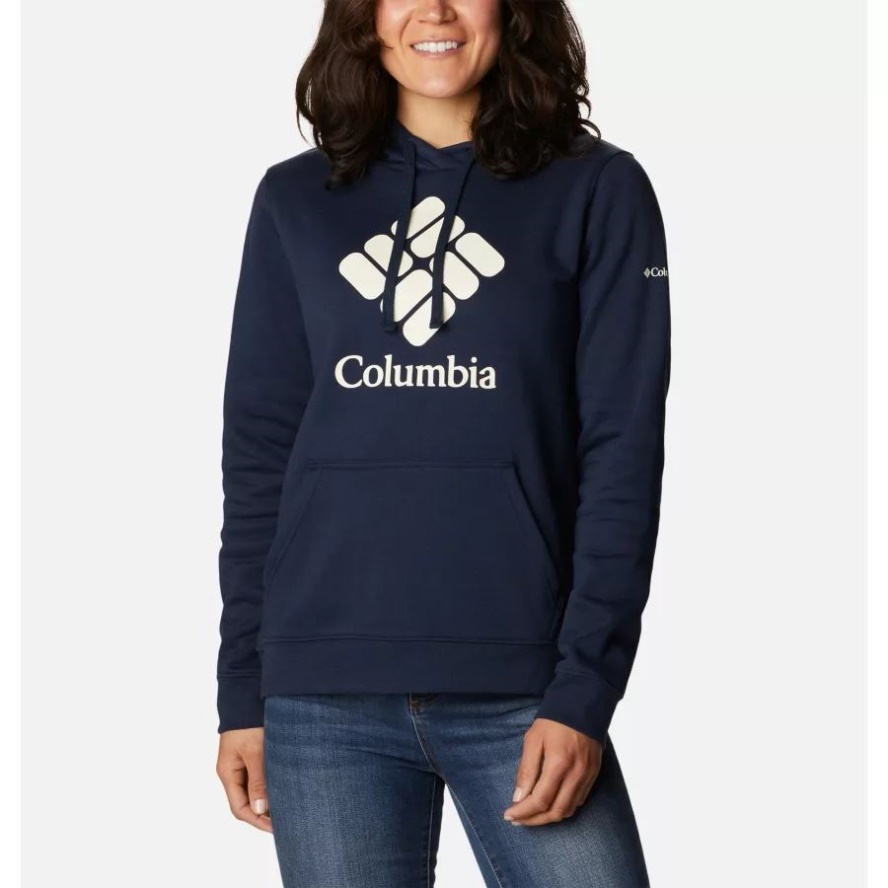 Women's Columbia Sale Trek Graphic Hoodie Collegiate Navy/Stacked Gem Columbia Sale