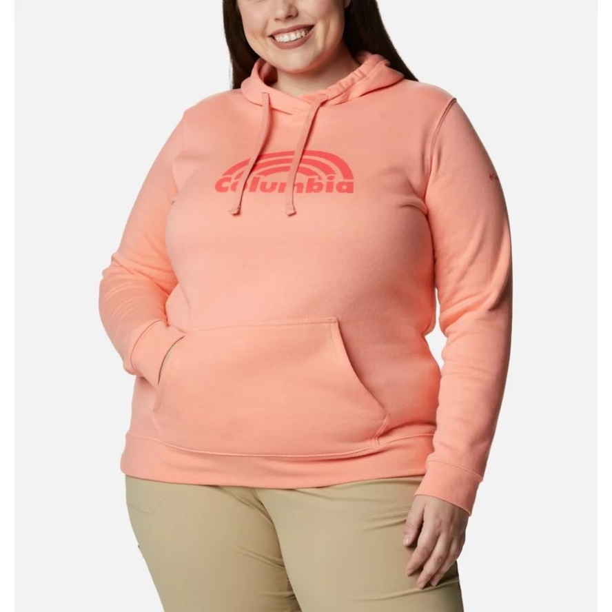 Women's Columbia Sale Trek Graphic Hoodie Plus Size Columbia Sale Coral Reef/Rainbow