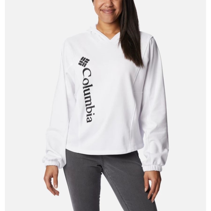 Women's Columbia Sale Trek Seasonal French Terry Hoodie Columbia Sale White/Black Logo
