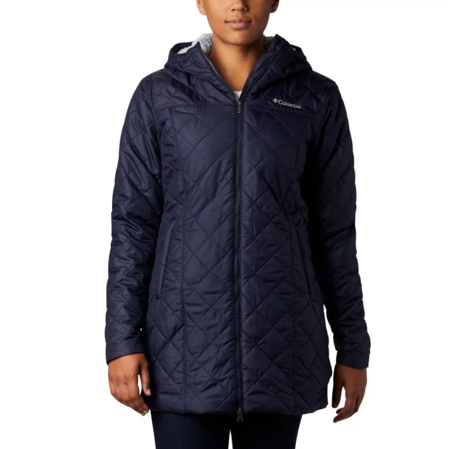 Women's Copper Crest Long Jacket Dark Nocturnal Columbia Sale