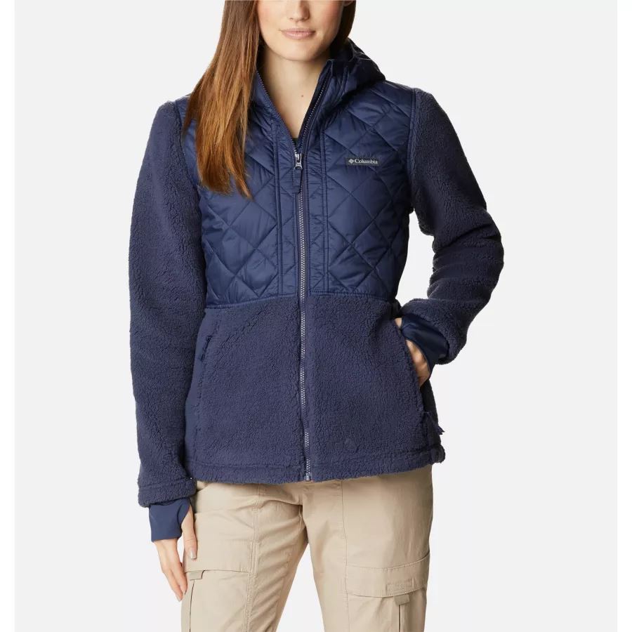 Women's Crested Peak Hooded Fleece Jacket Nocturnal Columbia Sale